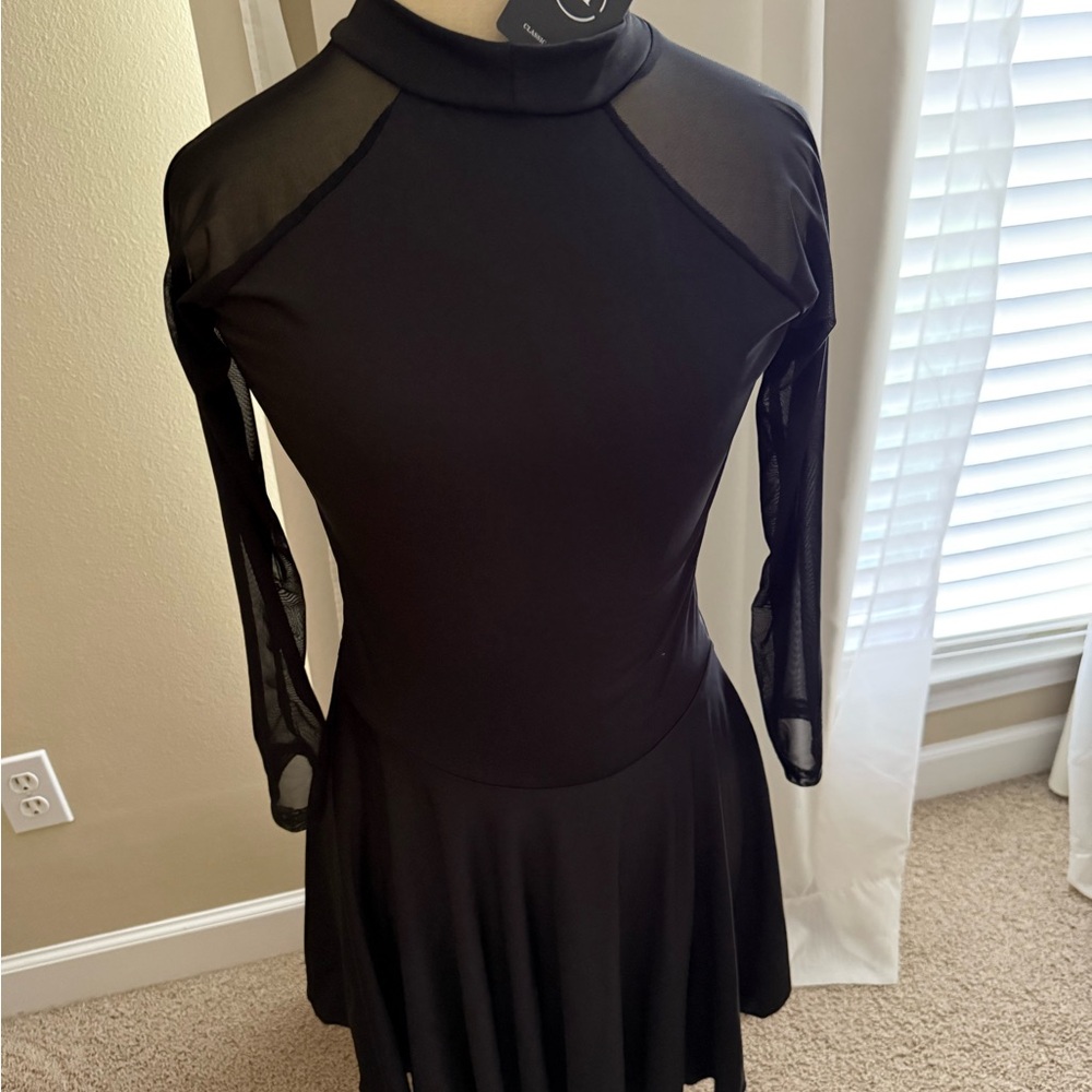 Black Fit and Flare Long Sleeve Mock Neck Costume